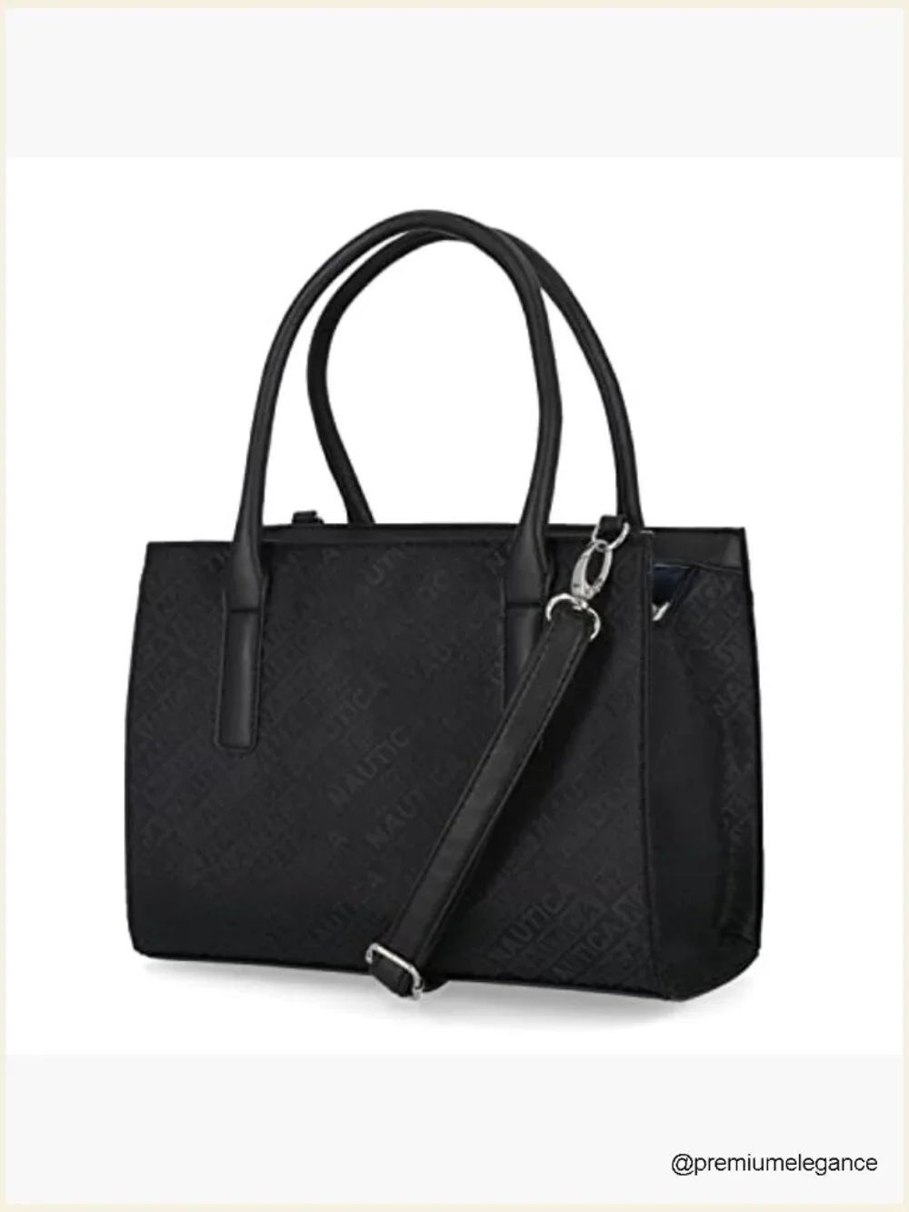 Vegan Leather Satchel Purse with Removable Crossbody Strap